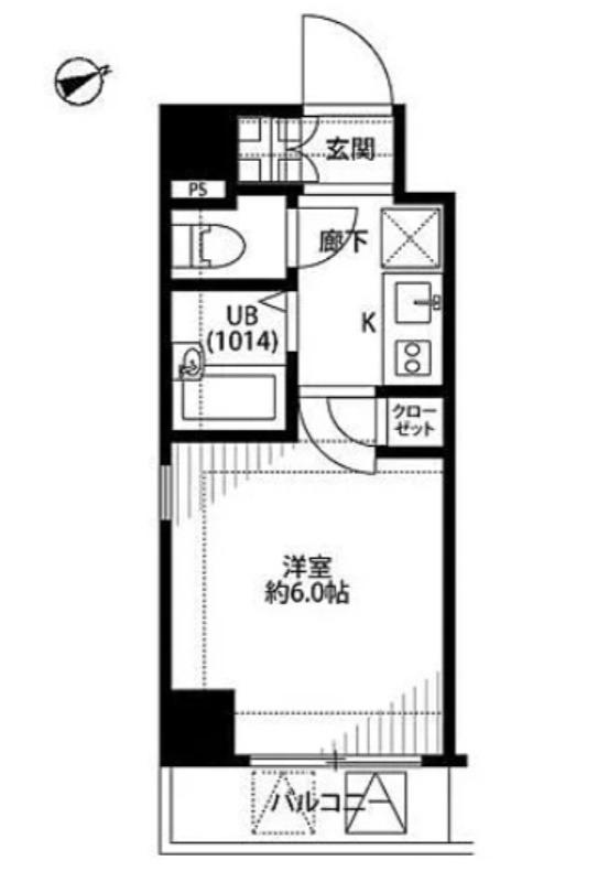 プレール・ドゥーク大森(1K/5階)の間取り写真