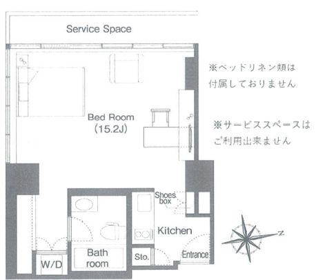 フロンティアレジデンスザタワー品川(ワンルーム/19階)の間取り写真