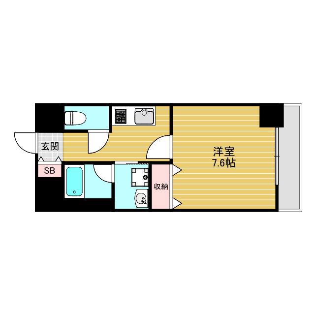 セレッソコート新大阪(1K/9階)の間取り写真