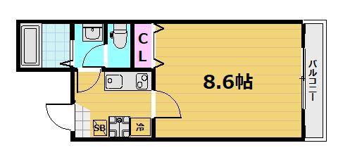 PRIMROSE(1K/3階)の間取り写真