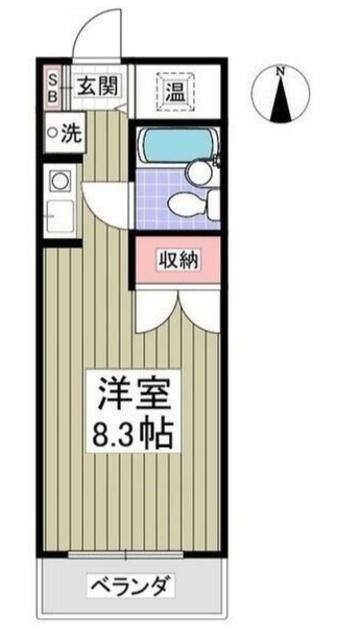リュミエ本厚木(ワンルーム/1階)の間取り写真