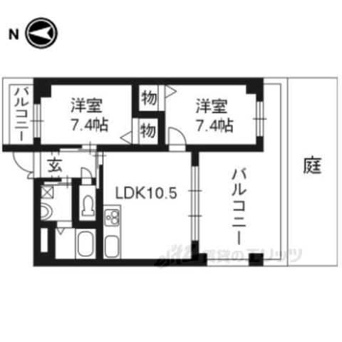 ル・ソレイユ(2LDK/1階)の間取り写真