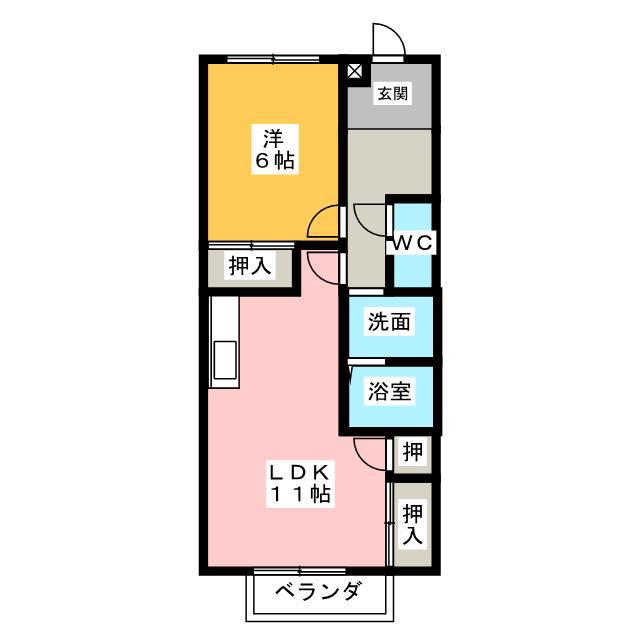 セディアス 1(1LDK/2階)の間取り写真