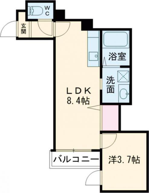 WISTERIA折尾(1LDK/3階)の間取り写真