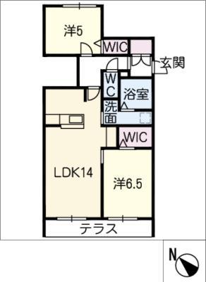 名鉄河和線 知多半田駅 徒歩11分 2階建 築5年(2LDK/1階)の間取り写真