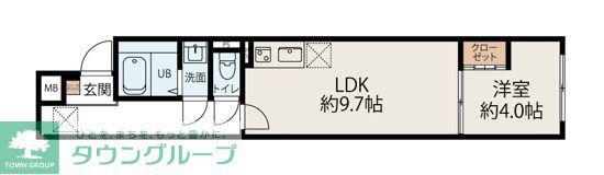 スカイヒルズ徳丸(1LDK/2階)の間取り写真