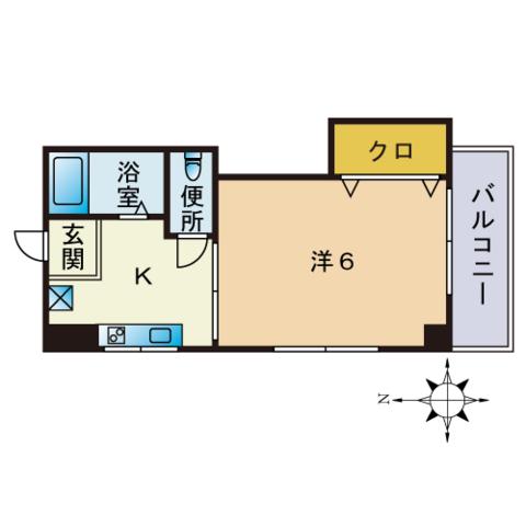 メゾン・ド・ウエスト(1K/3階)の間取り写真