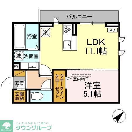 D-ROOM君塚IA(1LDK/2階)の間取り写真