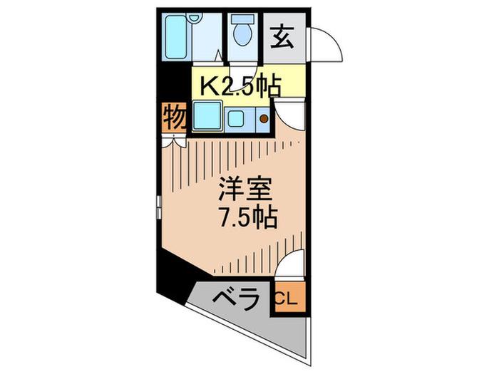 コスモタワー(1K/7階)の間取り写真