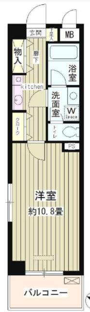 ルミエール祐天寺(1K/6階)の間取り写真