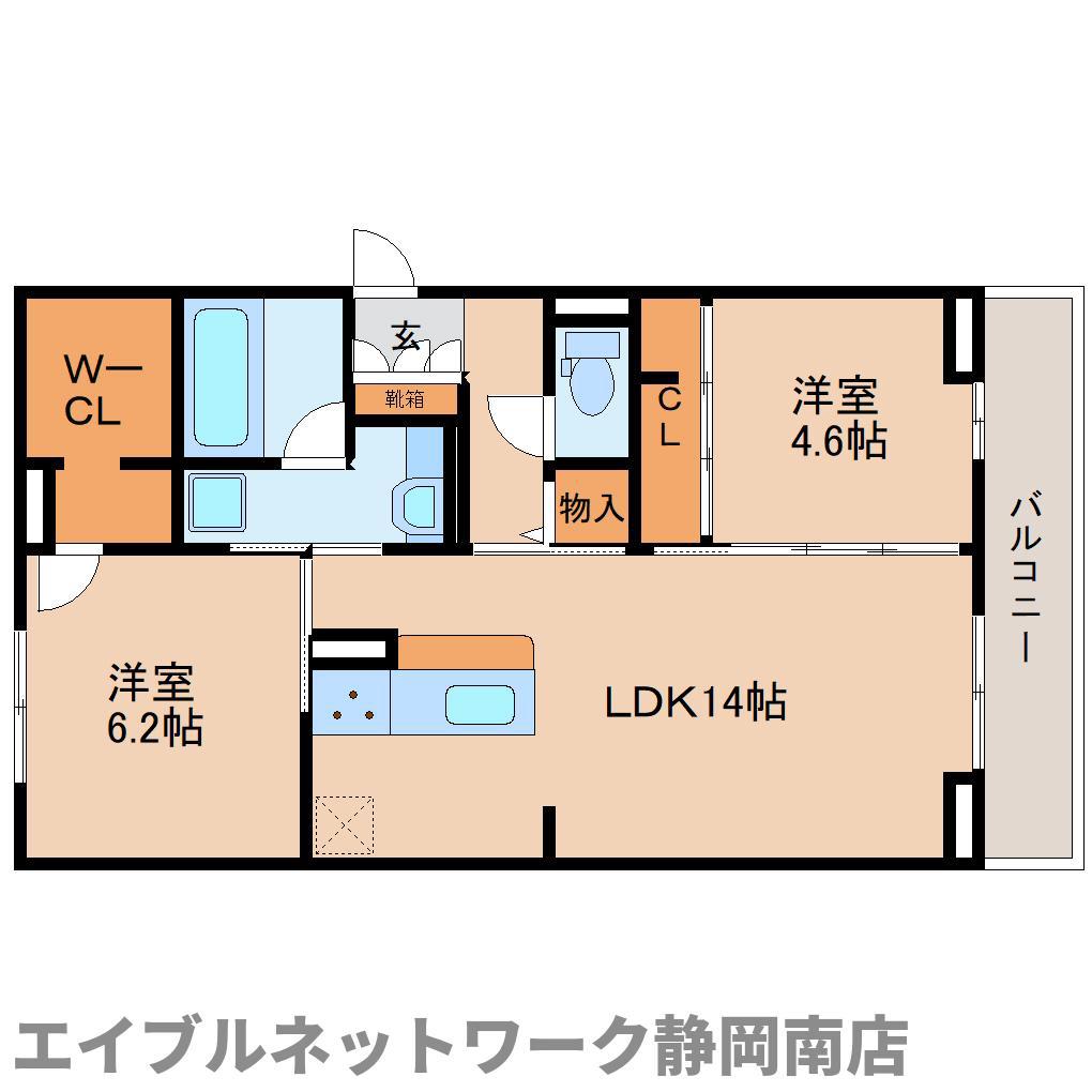 SHINE FORT(2LDK/3階)の間取り写真