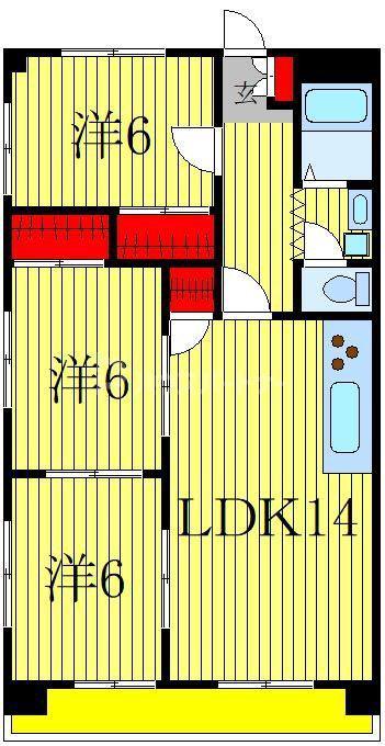 サンライフ倉橋(3LDK/1階)の間取り写真