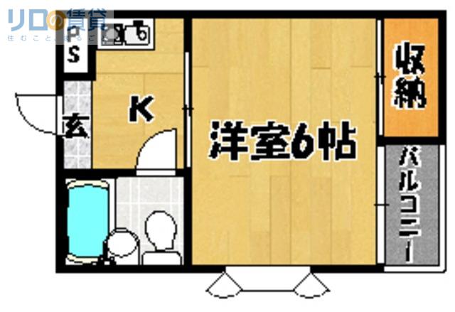 プロミネント相川(1K/4階)の間取り写真