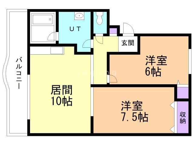 パークサイド勝田II(2LDK/2階)の間取り写真
