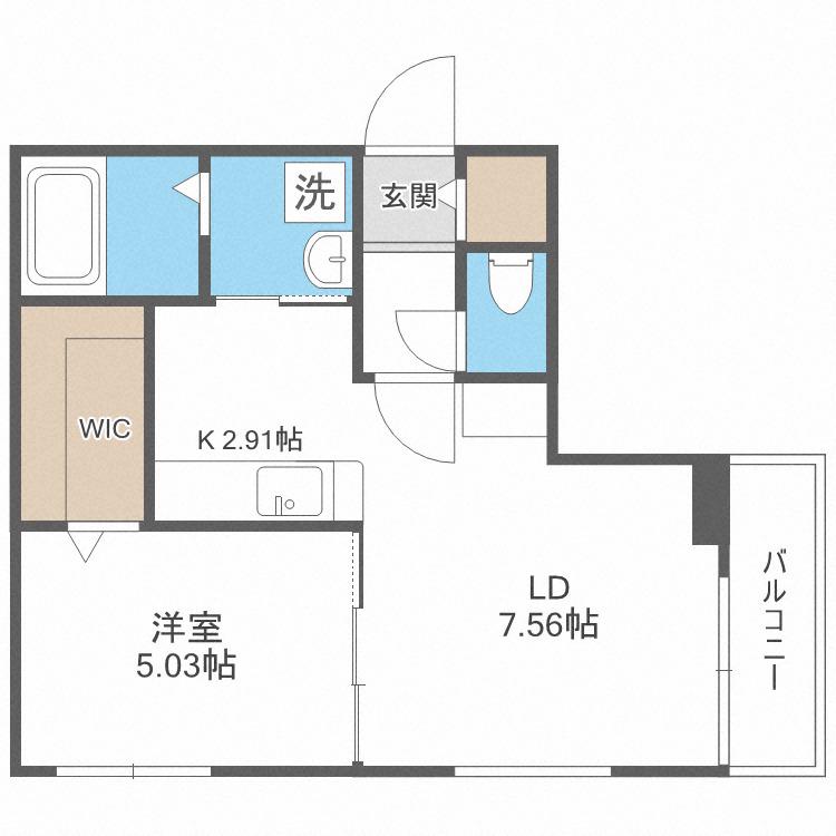 カレラ伏見(1LDK/5階)の間取り写真