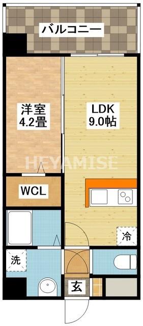 MODERN PALAZZO文教通GROW(1LDK/2階)の間取り写真