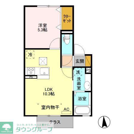プレミア(1LDK/1階)の間取り写真
