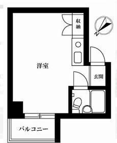 赤坂キャステール(ワンルーム/2階)の間取り写真