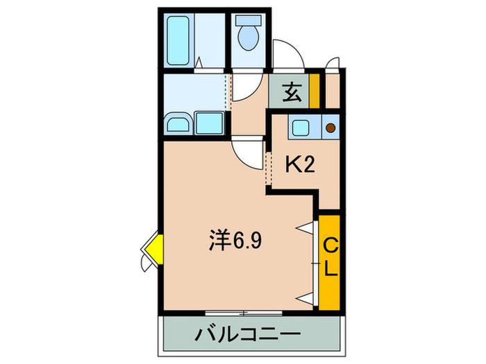 バーンズ巴(1K/2階)の間取り写真