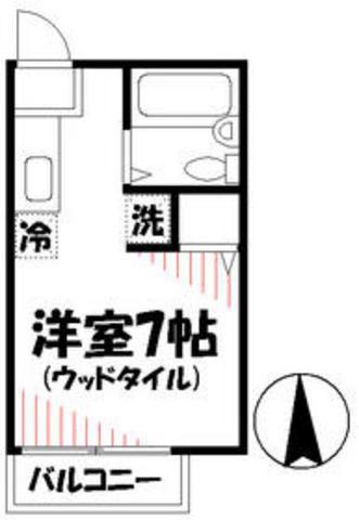 エス・ドミール(1K/2階)の間取り写真