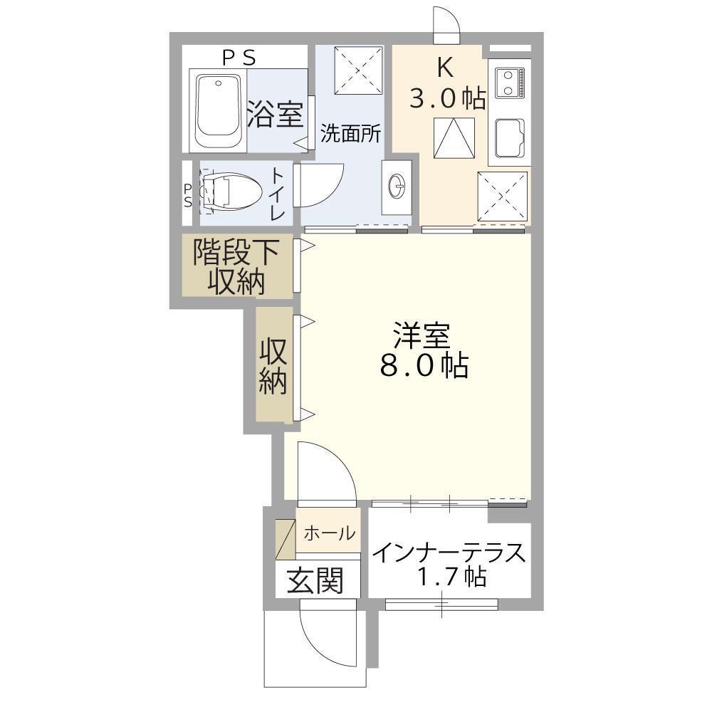 ダイヤ117下条(1K/1階)の間取り写真