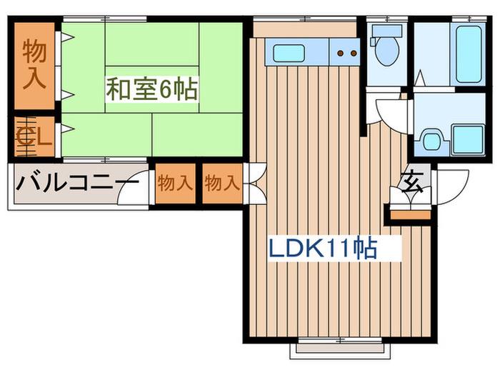 メゾン リーズン(1LDK/2階)の間取り写真
