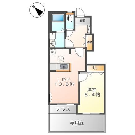 レジデンスMN(1LDK/1階)の間取り写真