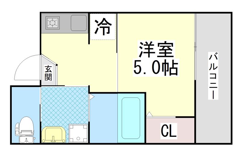 EUNICA甲南山手(1K/4階)の間取り写真