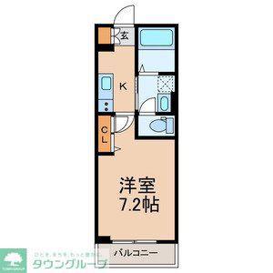 サブリナII(1K/2階)の間取り写真