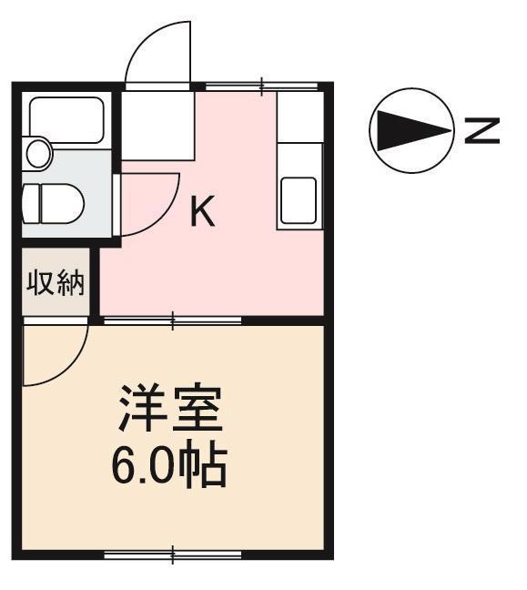 めぞん成合(1K/2階)の間取り写真