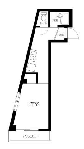 ドリームズ(1K/1階)の間取り写真