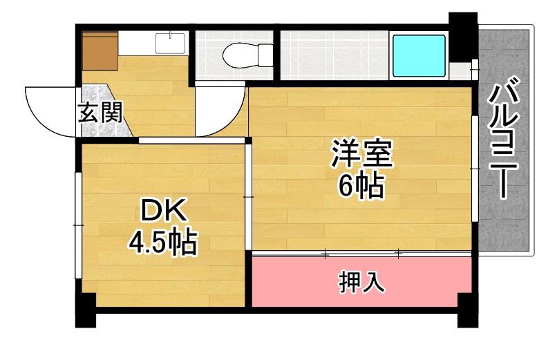 ビレッジハウス春日I(1DK/1階)の間取り写真