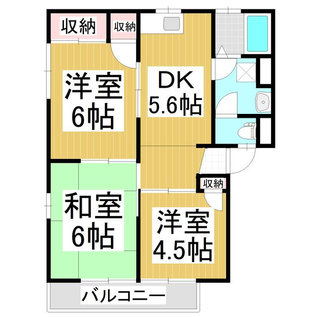 フレグランス宮沖(3DK/2階)の間取り写真