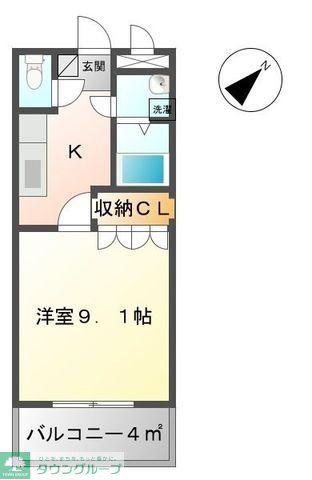 セレッソ(1K/2階)の間取り写真