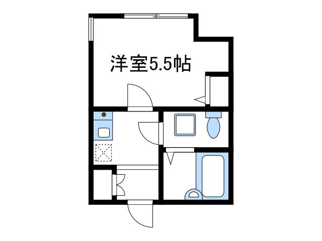 カインドネス厚木旭町(1K/1階)の間取り写真