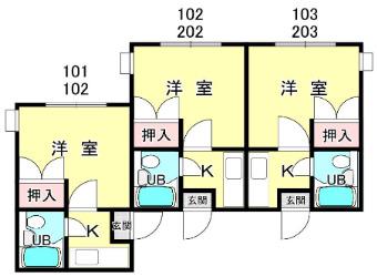アリス市原第2(1K/1階)の間取り写真