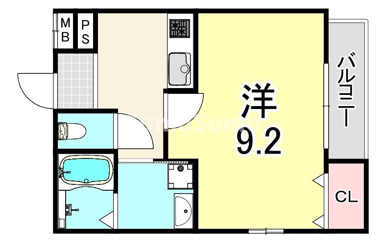 フジパレス立花駅南I番館(1K/2階)の間取り写真