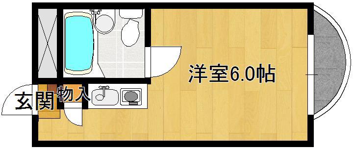 ラ・フェスタ牧野(ワンルーム/2階)の間取り写真