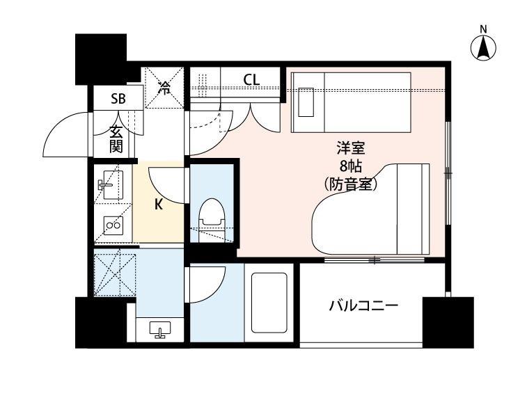 ミュージション品川中延(1K/5階)の間取り写真