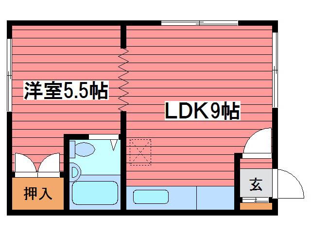 アートヒルズ西岡(1LDK/3階)の間取り写真