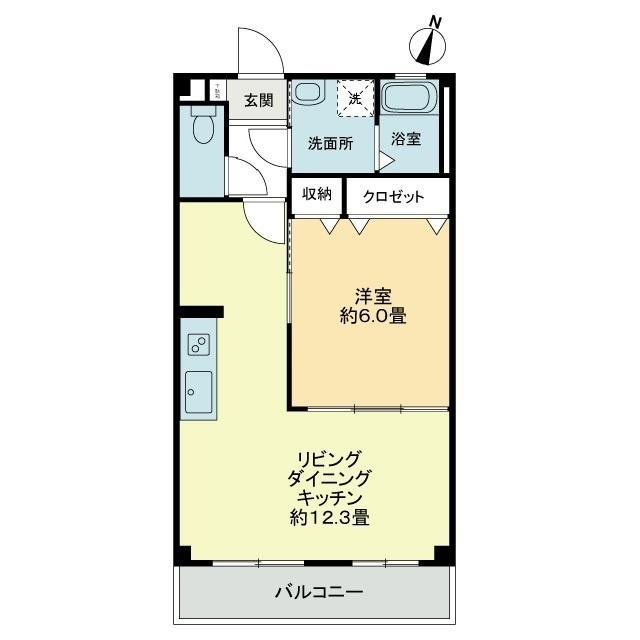 グロリアス(1LDK/1階)の間取り写真