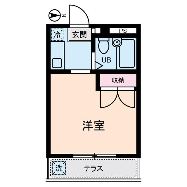 シャインハイム草加新田II(1K/1階)の間取り写真