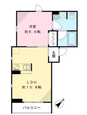 油面パークヴィレッジ(1LDK/2階)の間取り写真