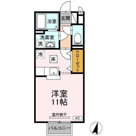 アーバンハウス(ワンルーム/1階)の間取り写真