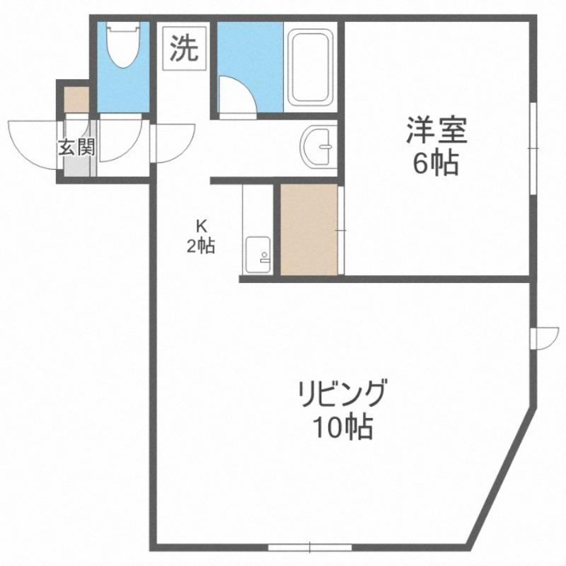 PLACE南郷(1LDK/3階)の間取り写真