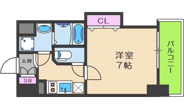 ミラージュパレス南堀江(1K/8階)の間取り写真
