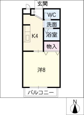 サープラスワンフルサワB棟(1K/2階)の間取り写真