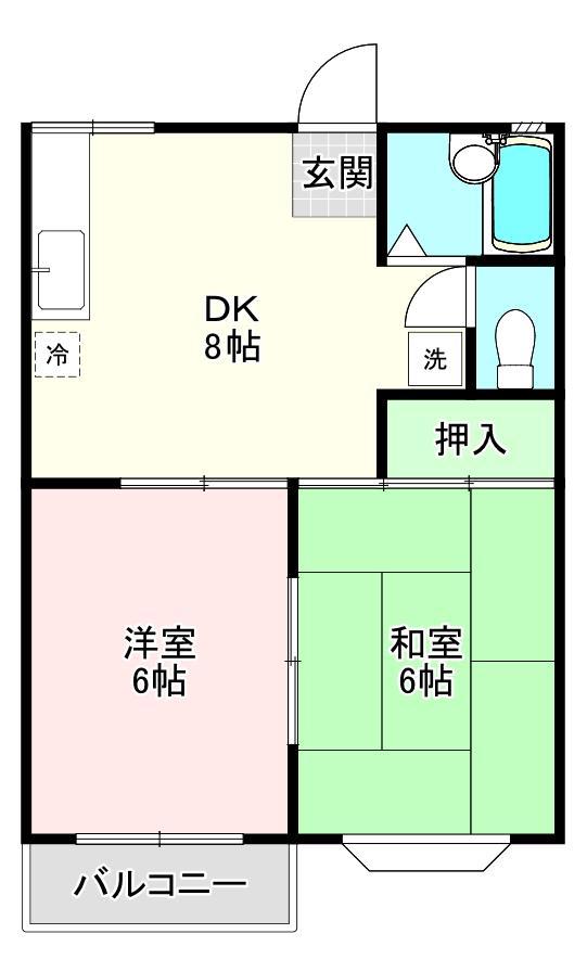 サンクリークス3(2DK/1階)の間取り写真