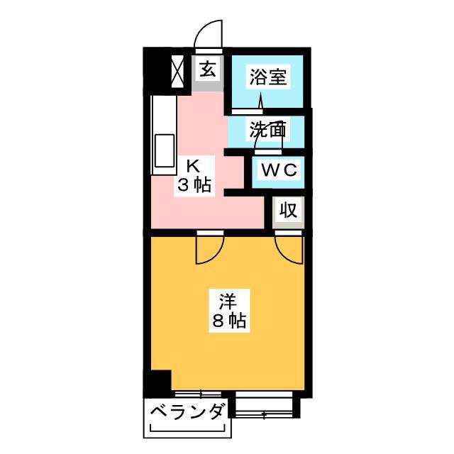 朝日プラザ静岡古庄(1K/4階)の間取り写真