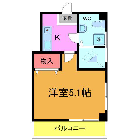 パルクメゾンミナミ(1K/4階)の間取り写真